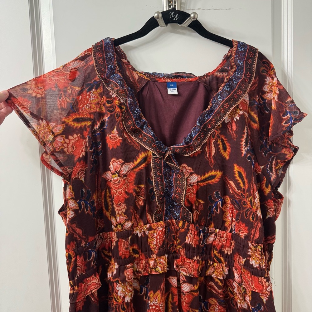 Old Navy Flutter-Sleeve Midi Dress - Size 2X - Picture 4 of 5